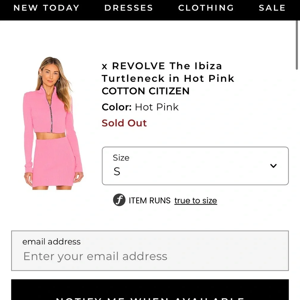 Cotton Citizen Vibrant Pink Zip-Up Crop Top - Picture 2 of 8
